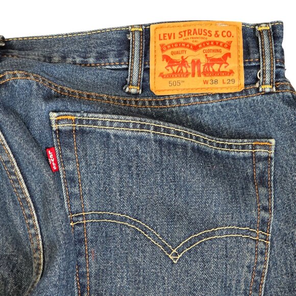 Levis Mens 505 Jeans Regular Fit Straight Leg Denim Jeans W38 L29 CM2100 - Picture 10 of 10
